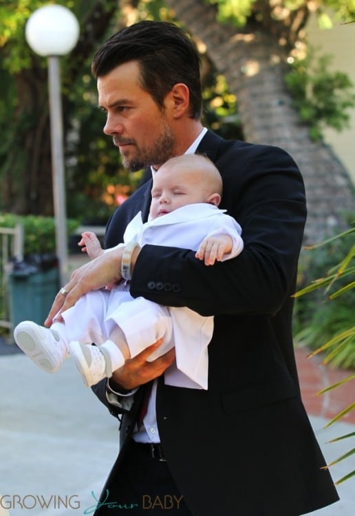 Josh Duhamel with son Axl at his baptism