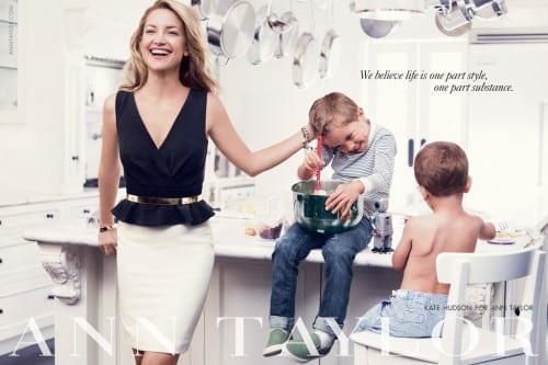 Kate Hudson for Ann Taylor with nephews Bodhi and Wilder