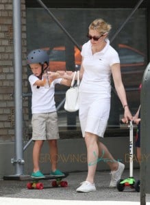 Kelly Rutherford seen spending her day with her children Hermes and Helena in New York City