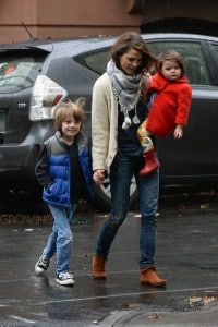 Keri Russell does the school run with daughter Willa & son River