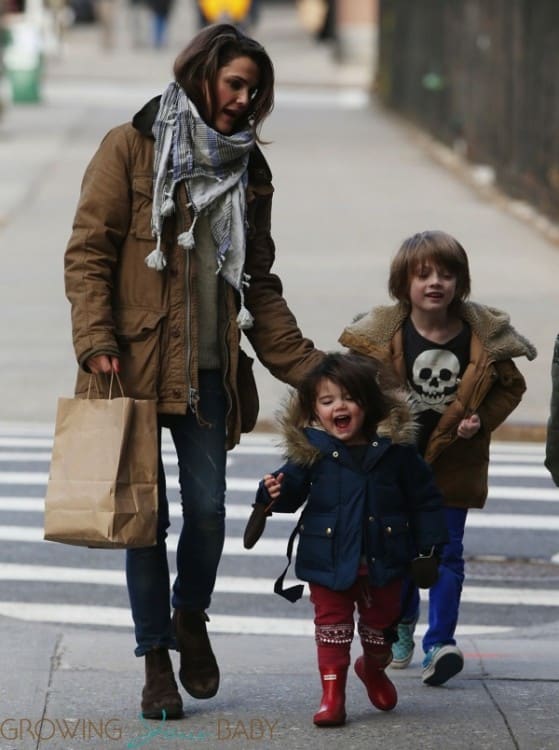 Keri Russell out in Brooklyn with her kids Willa and River