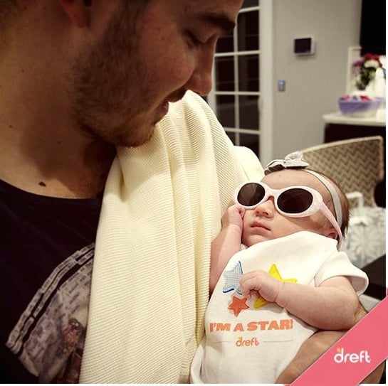 Kevin Jonas with baby Alena - dreft