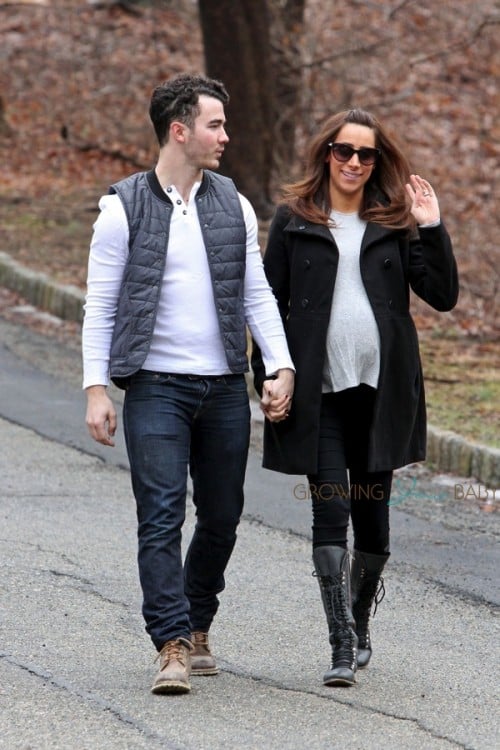 Kevin and a pregnant Danielle Jonas stroll in New Jersey