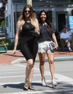 Khloe and Kourtney Kardashian shop in Southampton NY