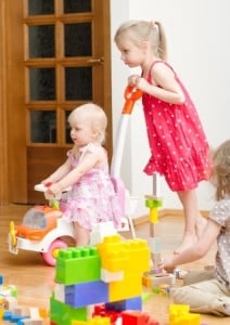 Kids playing day care center