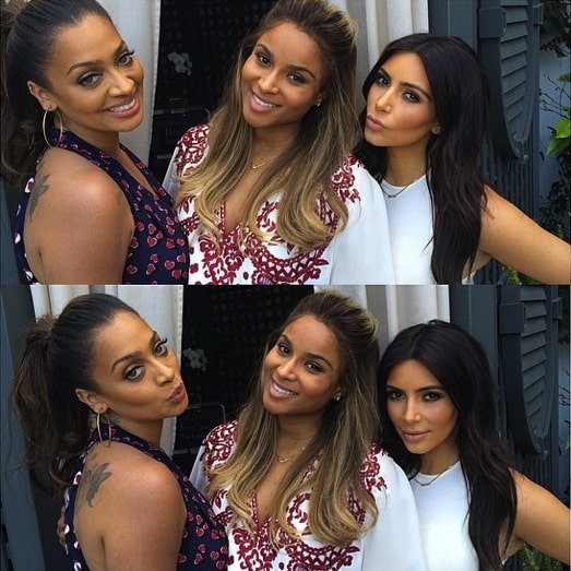 Kim Kardashian, Ciara and LaLa Anthony at Ciara's shower