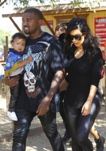 Kim Kardashian and Kanye West at Moorpark Farm Center with daughter North West
