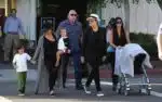 Kim and Kourtney kardashian in San Diego with their kids North West, Penelope and Mason Disick