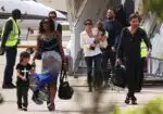 Kourtney Kardashian and Scott DIsick arrive in France with kids Penelope and Mason