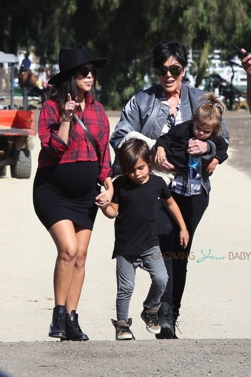 Kourtney Kardashian at Moorpark Farm Center with kids Mason and Penelope Disick