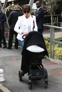 Kris Jenner Departs France with baby North West
