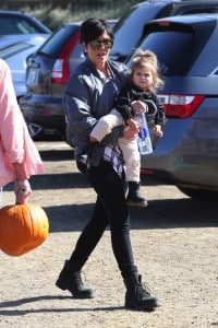 Kris Jenner at Moorpark Farm  with granddaughter Penelope