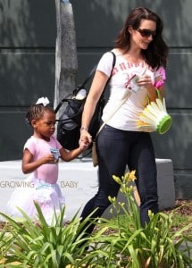 Kristin Davis out in LA with  daughter Gemma at ballet class