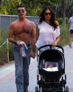 Lauren Silverman & Simon Cowell stroll with their son Eric