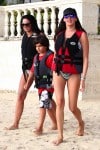 Lauren Silverman on the beach in Barbados with son Adam