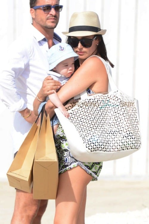 Lauren Silverman shops with her son Eric Cowell in St. Tropez