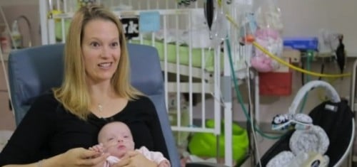 Laurie Clarke with her baby Alexis