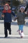 Camila Alves brings kids Levi, Vida and Livingston McConaughey to the mini-golf playground in Tribeca, NYC