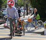 Liev Schreiber and Naomi Watts bike riding with sons Sasha and Sammy