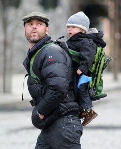 Liev Schreiber backpacks his son ALexander