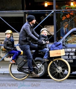 Liev Schreiber out in New York City with his sons Sam and Sasha