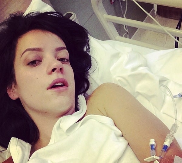 Lily Allen in hospital