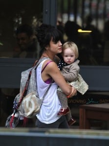 Lily Allen out in London with daughter Marnie Rose Cooper
