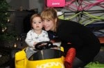 Lindsay Sloane and her daughter Maxwell at Santas Secret Workshop