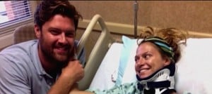 Liz and Bryan Mitchell in the hospital