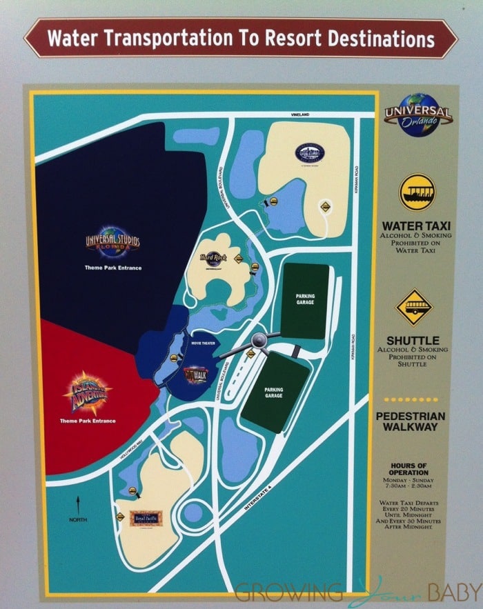 Loews Royal Pacific Resort - Water Taxi Map