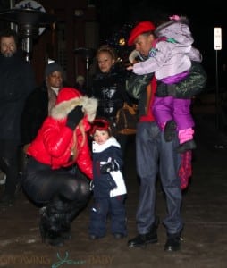 Mariah Carey, Nick Cannon, Moroccan Cannon and Monroe Cannon stroll in Aspen