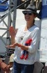 Marion Cotillard with son Marcel Canet in Cannes during the International show jumping