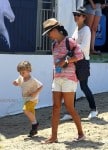 Marion Cotillard with son Marcel Canet in Cannes for the International show jumping