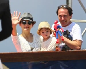 Marion Cotillard with son Marcel Canet in Cannes for the International show jumping