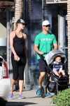 Mark-Paul Gosselaar out and about in Studio City with his pregnant wife Catriona McGinn & their first child, son Dekker Edward