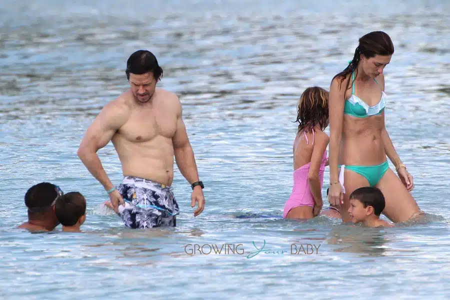Mark Wahlberg with wife Rhea and kids in Barbados