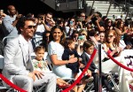 Matthew McConaughey at walk of fame star ceremony with wife Camila, and kids Levi, Livingston and Vida