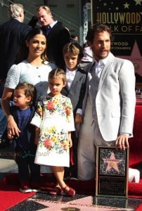 Matthew McConaughey shares his walk of fame star with wife Camila, and kids Levi, Livingston and Vida