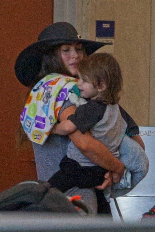 Megan Fox at LAX with son Noah Shannon