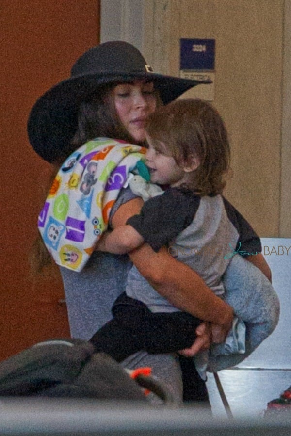 Megan Fox at LAX with son Noah Shannon Growing Your Baby