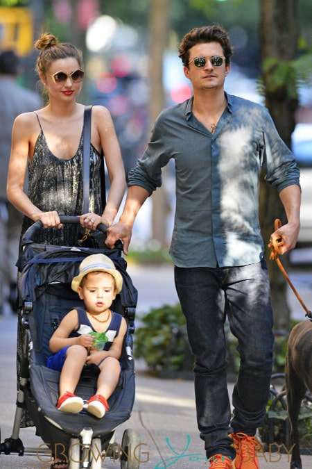 Orlando Bloom and Miranda Kerr bring baby Flynn to Central Park in New York City