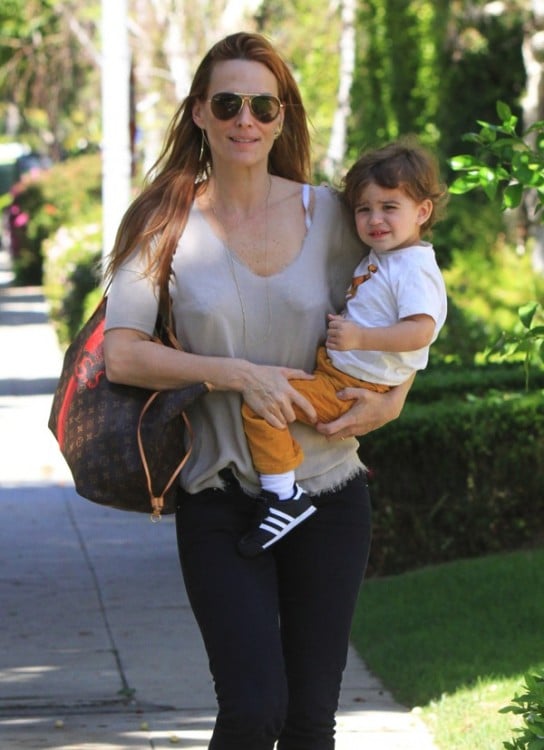 Molly Sims Takes Her Son Brooks To A Baby Class