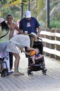 Molly Sims and Scott Stuber out in Miami with son Brooks