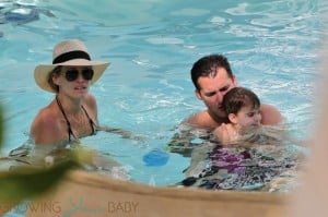 Molly Sims and Scott Stuber relax in Miami with son Brooks
