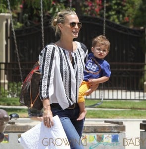 Molly Sims Has Her Hands Full Carrying Her Adorable Son Brooks Alan Stuber