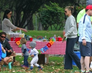 Molly Sims with son Brooks Stuber at the park in LA