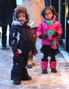 Moroccan & Monroe Cannon in Aspen with their mom Mariah Carey