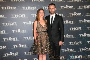 Natalie Portman and Benjamin Millipied at the THOR premiere