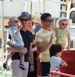 Neil Patrick Harris and partner David Burtka out on Mother's Day with the kids