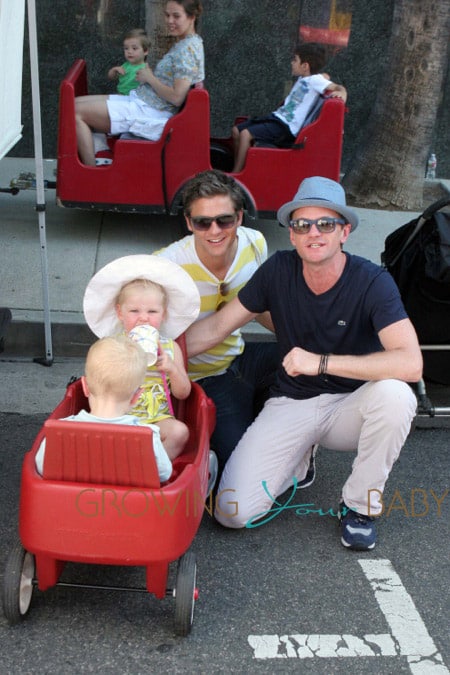 Neil Patrick Harris with his family at the Farmers Market